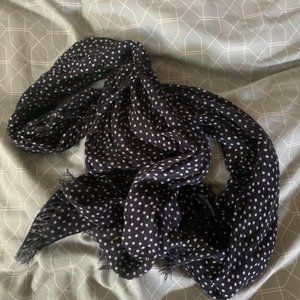 Black & white polka dot scarf